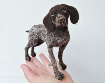 Needle Felted Pointer, Vizsla Sculpture: Custom Dog Portrait