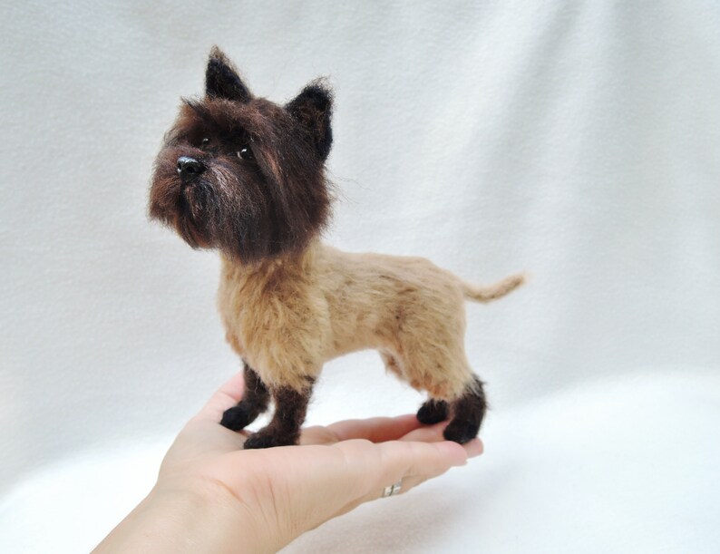 Terrier Dog Felted Wool SculptureOrnament