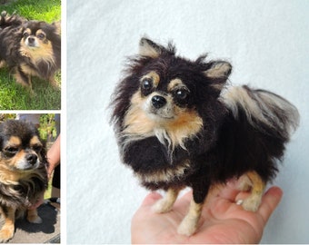 Needle felted dog - Chihuahua  - dog sculpture - dog portrait -  memorial