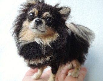Needle Felted Chihuahua Dog Sculpture: Custom Pet Portrait