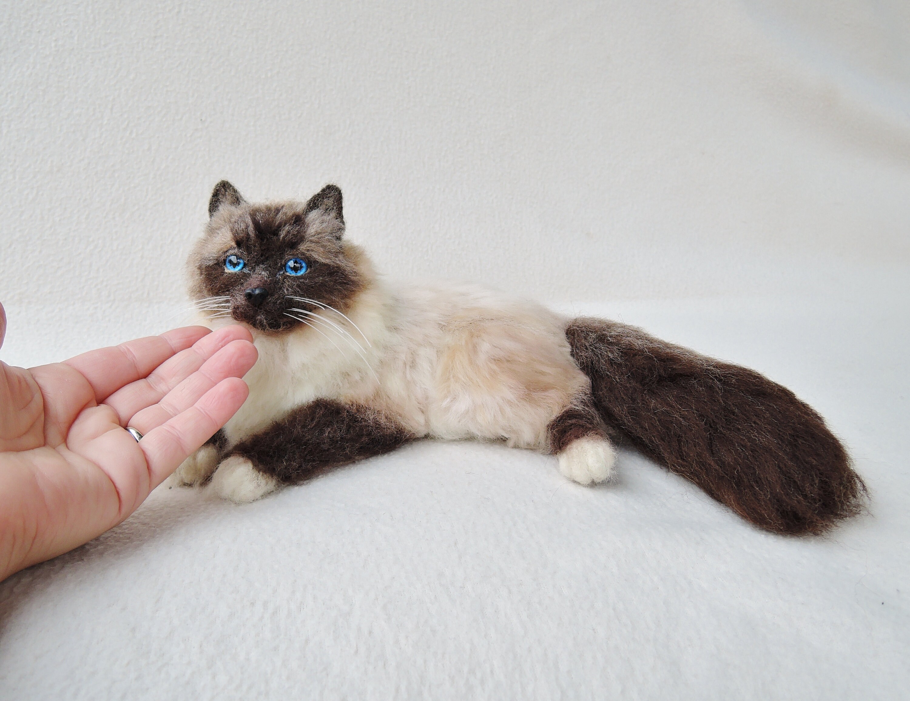 Custom Needle Felted Birman Cat Ragdoll Cat Made To Order Etsy
