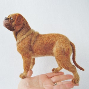 Perro de fieltro de aguja - Dogue de Burdeos -Mastiff- Bullmastiff - retrato de perro - memorial