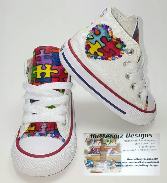 Personnalisé l’autisme conscience Converse chaussures, éblouissant cristaux strass Personnalisé l’autisme conscience Converse chaussures, éblouissant cristaux strass strass strass a6c72d