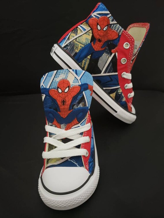 Custom Marvel Spider man Converse Shoes Superhero Spiderman Custom Marvel Spider man Converse Shoes Superhero Spiderman