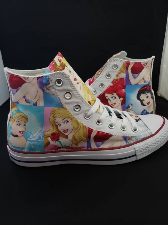 Disney Princesses Kids Custom Converse Shoes Character Personalised Childrens