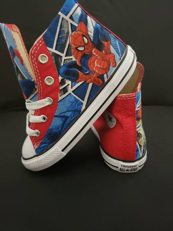 Custom Marvel Spider man Converse Shoes Superhero Spiderman Custom Marvel Spider man Converse Shoes Superhero Spiderman