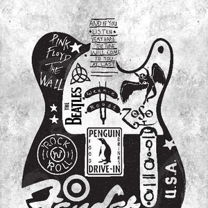 Music Art, Rock n Roll Art, Classic Rock, &quot;Fender&quot;