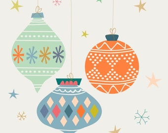 Christmas Art, Holiday Decor, "Ornaments"