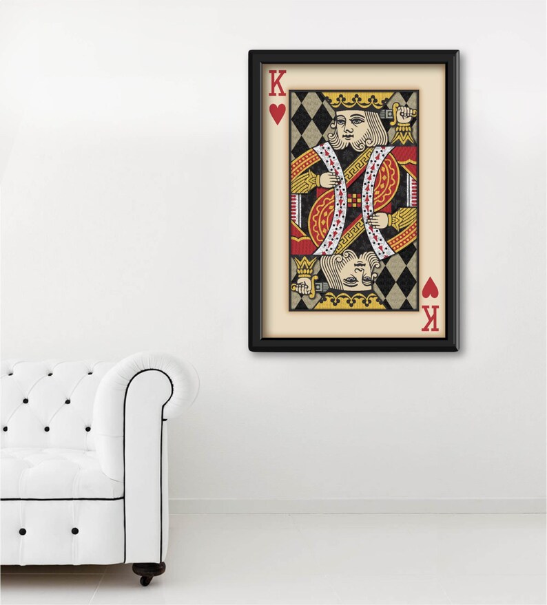Playing Card Wall Art Playing Card Print Man Cave Decor Etsy