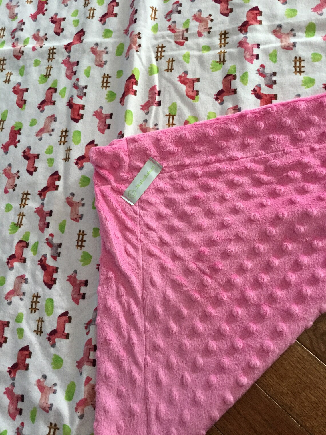 Pink horse baby blanket Etsy