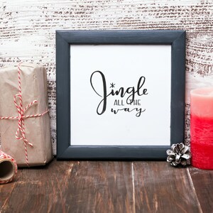 Christmas Jingle Bells "Jingle All The Way" - Téléchargement instantané Impression numérique - Calligraphie calligraphiée Font Print Grayscale