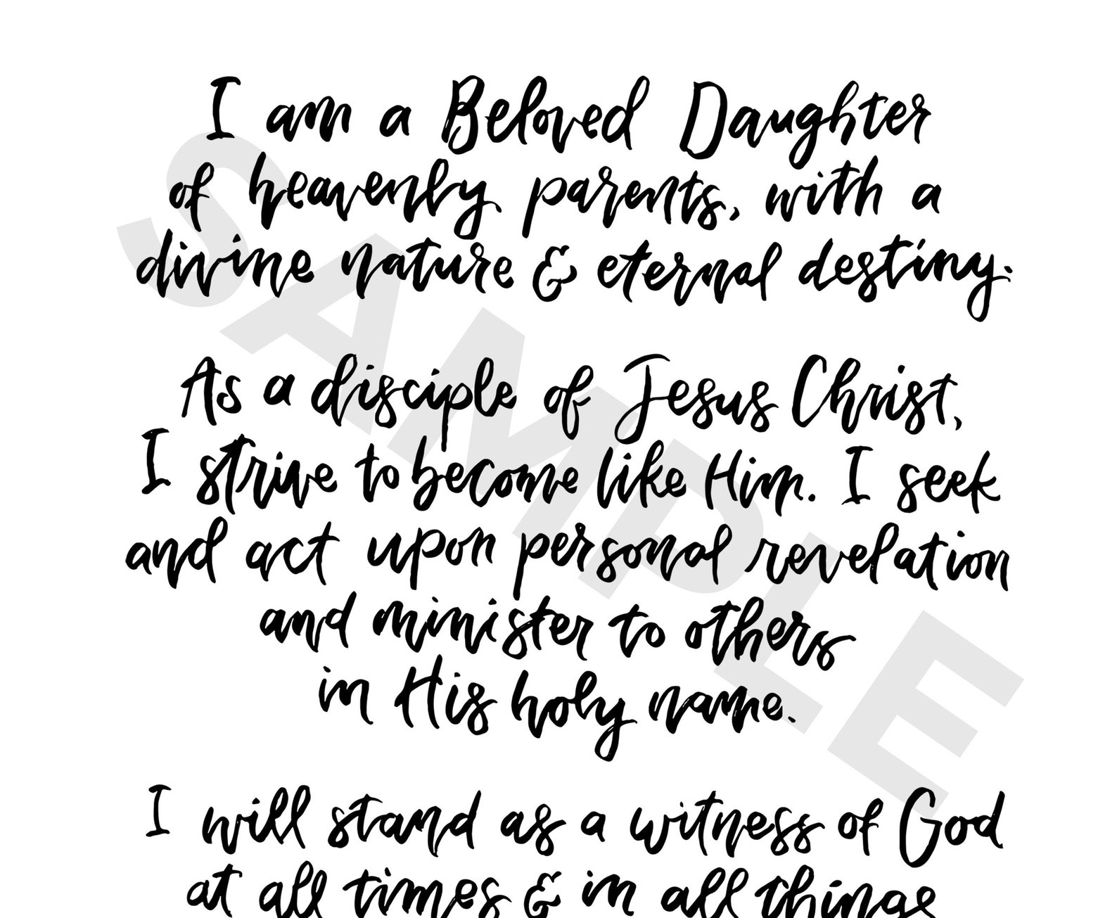 I Am The Beloved Daughter Of The Devil NEW 2019 Young Women LDS Theme i Am a Beloved Daughter - Etsy