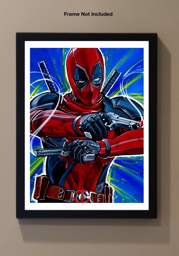 Deadpool Ryan Reynolds 12 X 16 Pop Art Print Etsy