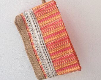 Jute Clutch, Zomertas, handgemaakte tas, boho clutch