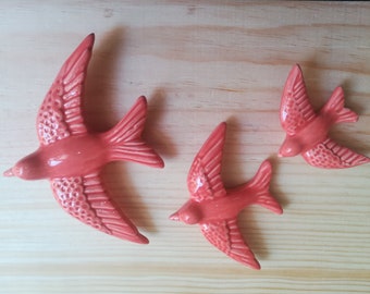 Swallows-Ceramic Swallows - Glazed Ceramic- Three sizes- Wall swallows