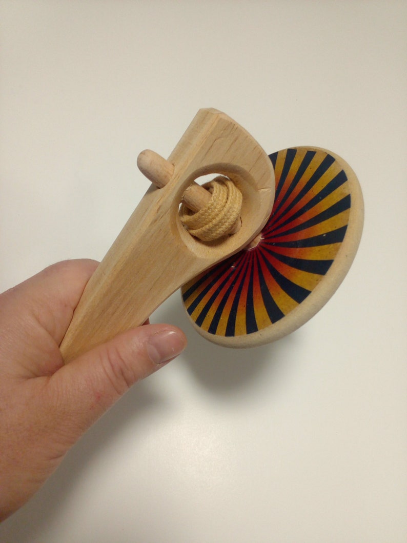 Toy Spinning Tophandle Spinning Topwooden Spinning Top Etsy