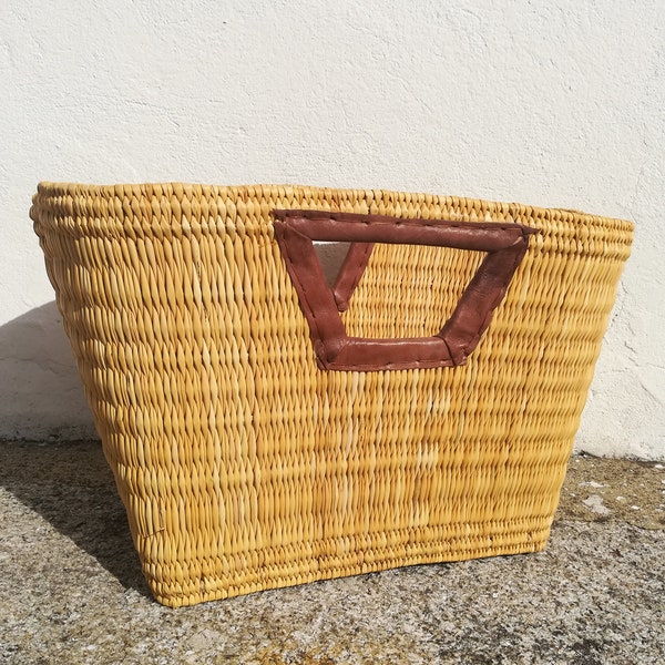 Reed Market Bag- Market Basket- Reed Basket-Grocery Bag- Beach Bag