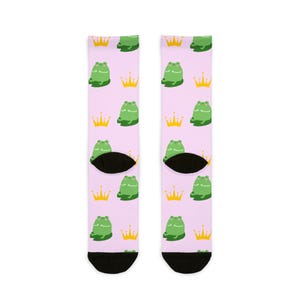 Crowned Frog Crew Socks - Fun Gift for Frog Lovers, Unique Fashion Statement, Cozy Everyday Wear, Birthday & Animal Theme Sock