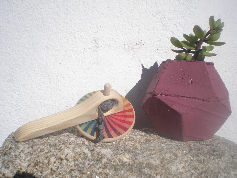 Toy Spinning Tophandle Spinning Topwooden Spinning Top Etsy