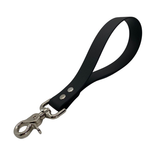 Short Vegan leather leash / short lead with swivel trigger clasp