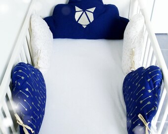 Tour de lit nuage petit hiboux/ tour de lit bébé garçon / tour