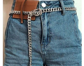 chain belts silver