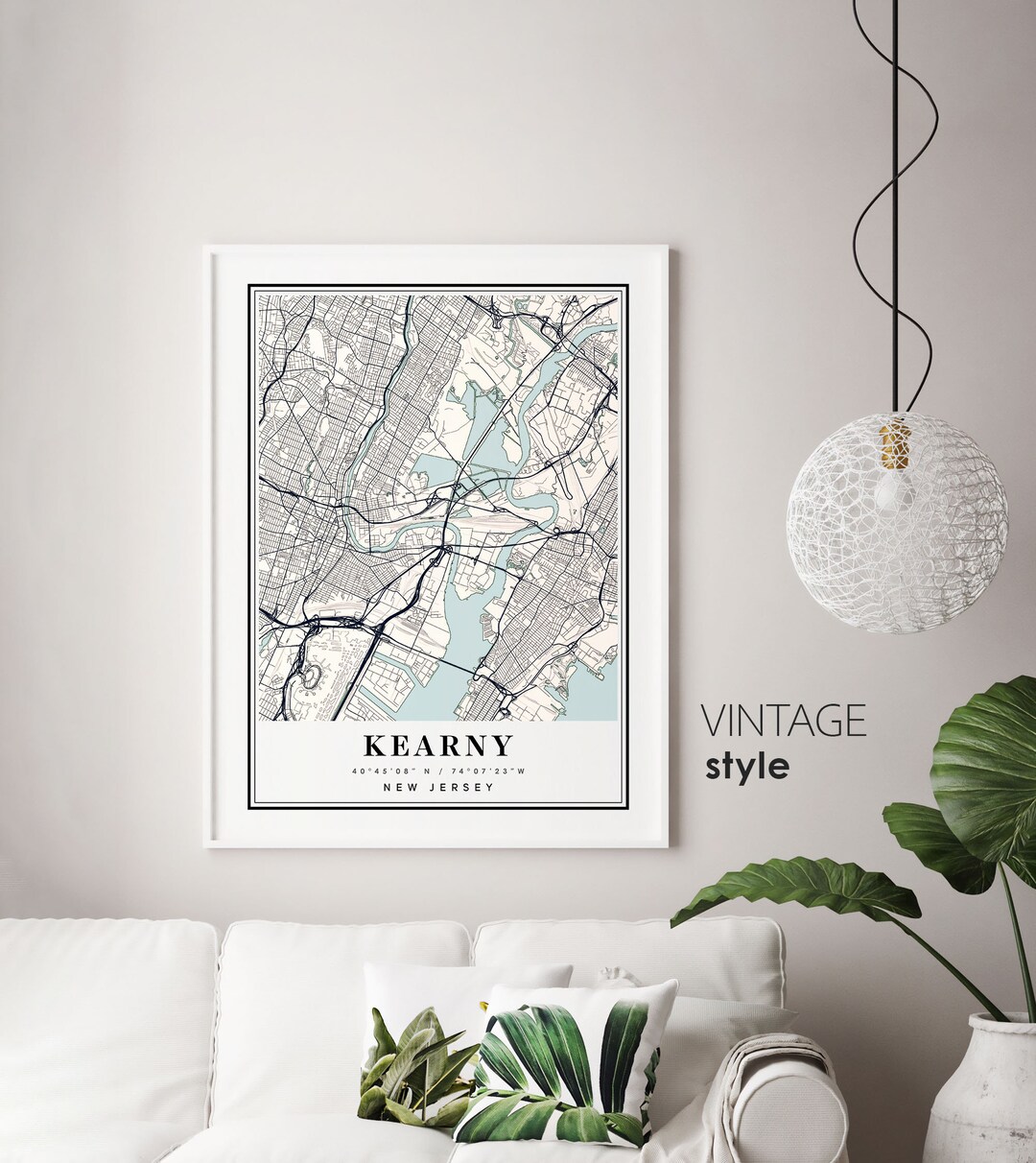 KEARNY Map Kearny New Jersey City Map Kearny NJ Print Etsy