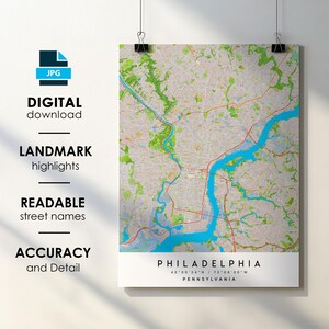 Philadelphia City Map Print: Detailed Street Names (Digital Download)