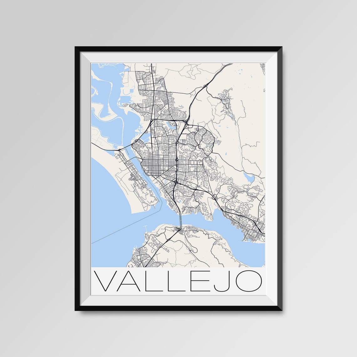 VALLEJO California Map Vallejo City Map Print Vallejo Map  Etsy