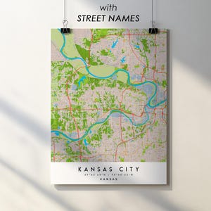 Kansas City KS Map Print: Detailed Street Map Poster (Digital Download)