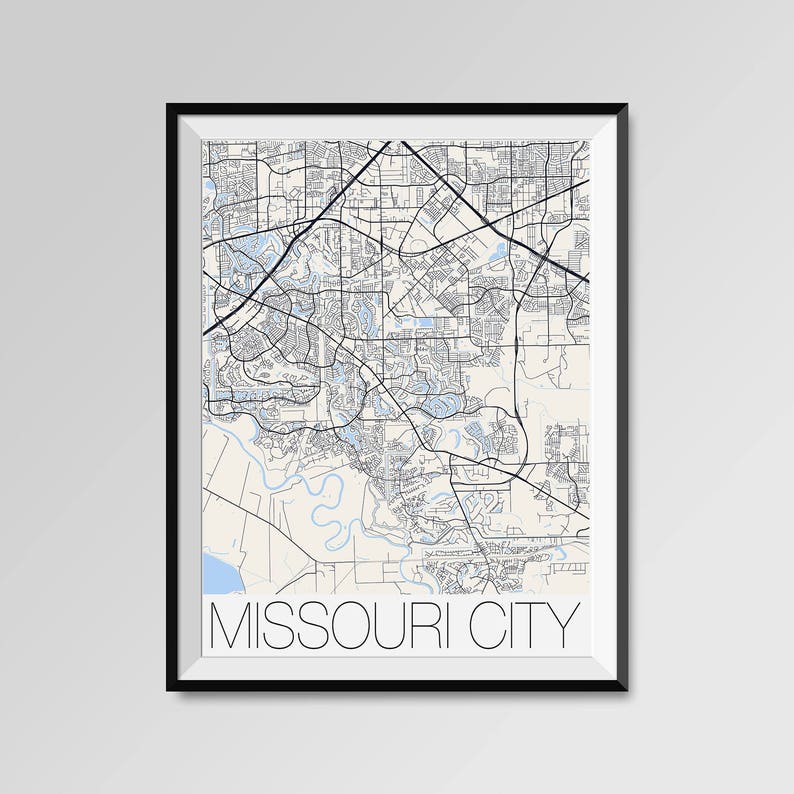 MISSOURI CITY Texas Map Missouri City City Map Print Etsy