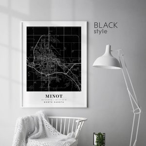 Minot North Dakota ND map, Minot city map, Minot print, Minot poster map, Valentine's Day gift image 4