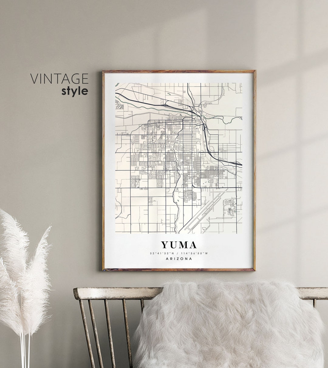 Yuma Arizona AZ Map Yuma City Map Yuma Print Yuma Poster Etsy