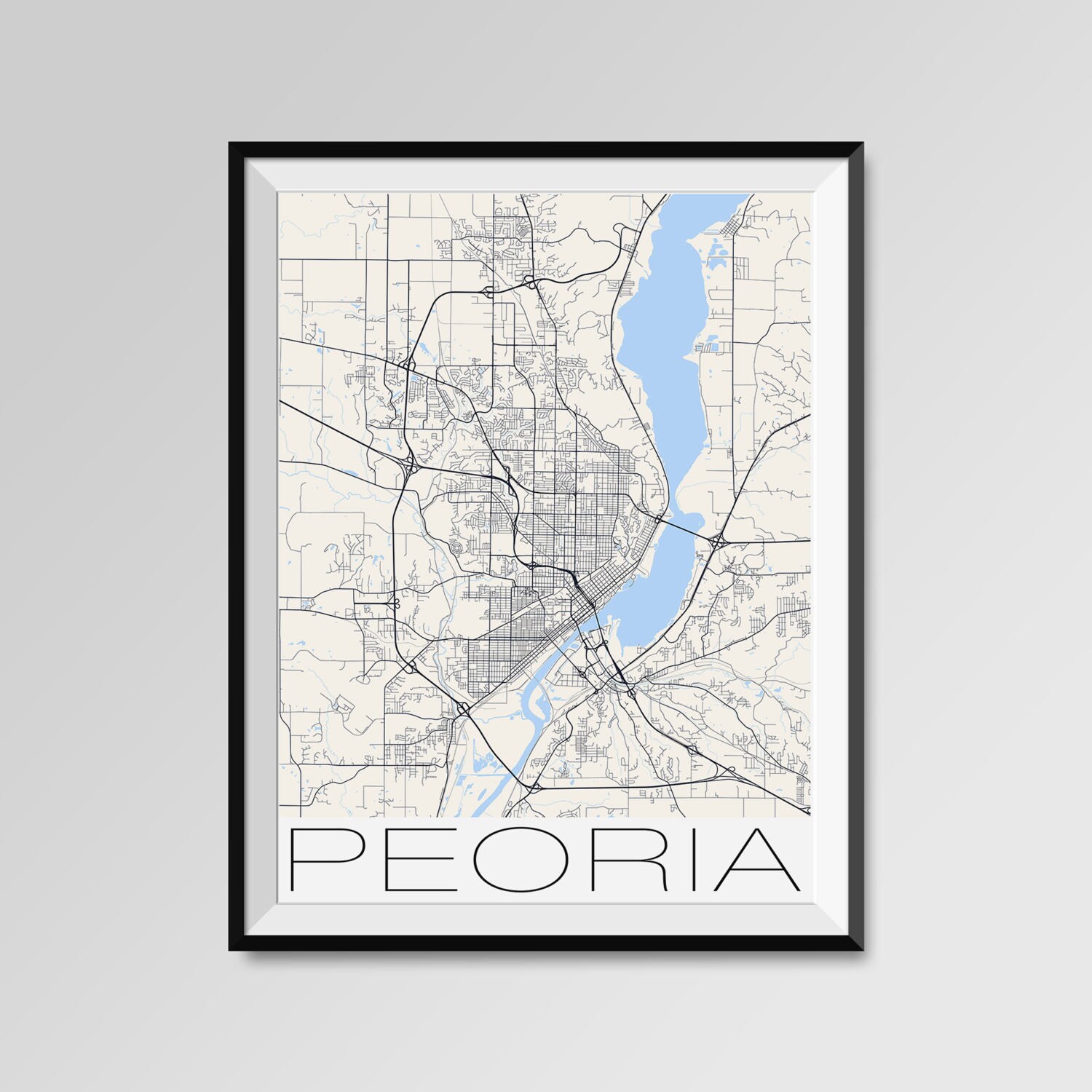 PEORIA Illinois Map Peoria City Map Print Peoria Map Poster | Etsy