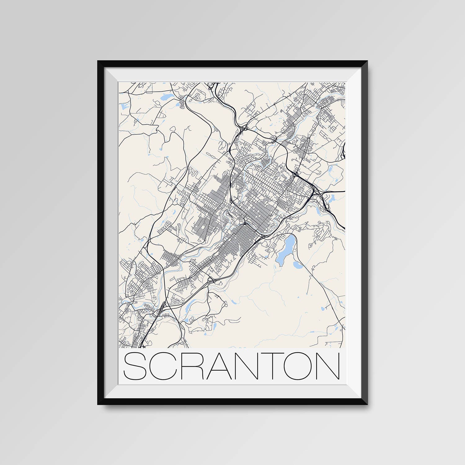 SCRANTON Pennsylvania Map Scranton City Map Print Scranton | Etsy