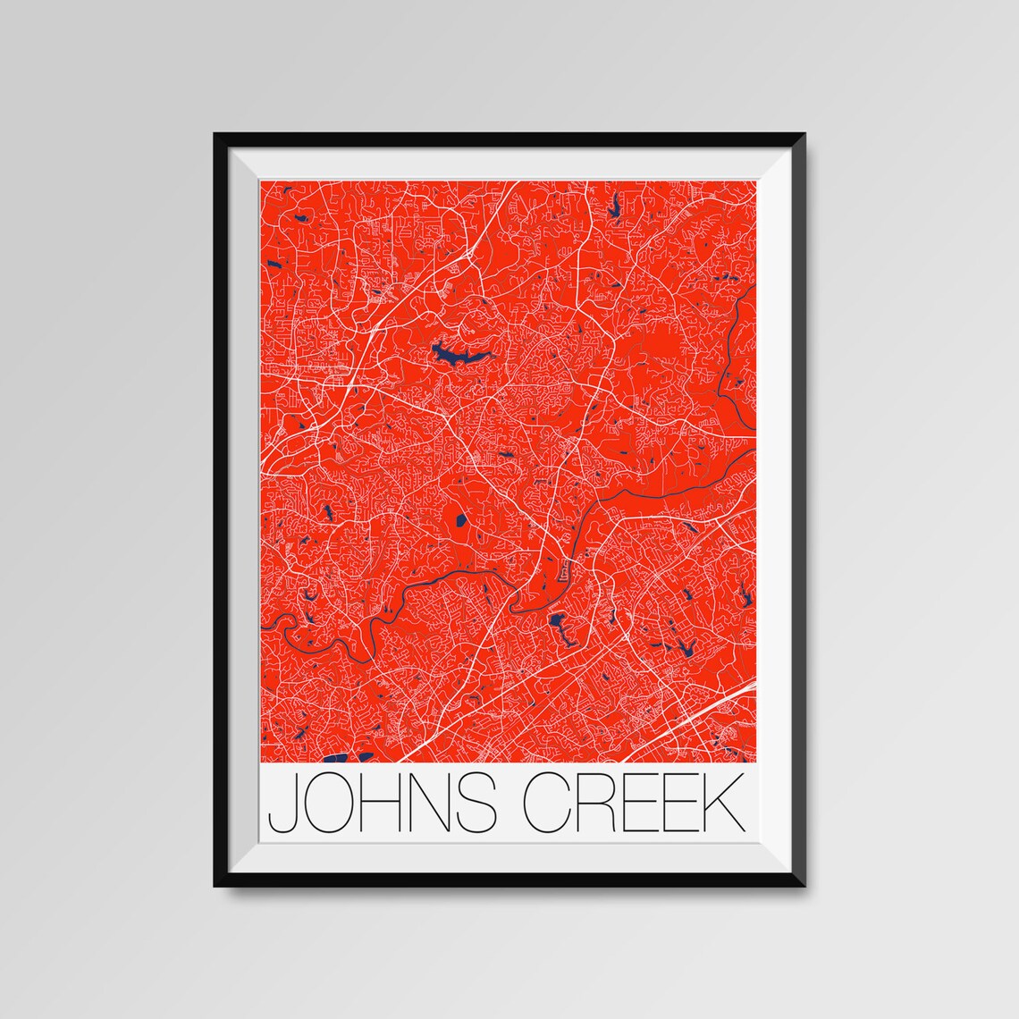 JOHNS CREEK Georgia Map Johns Creek City Map Print Johns | Etsy