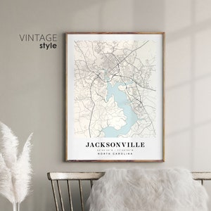 Jacksonville North Carolina NC map, Jacksonville city map, Jacksonville print, Jacksonville poster map, Valentine's Day gift