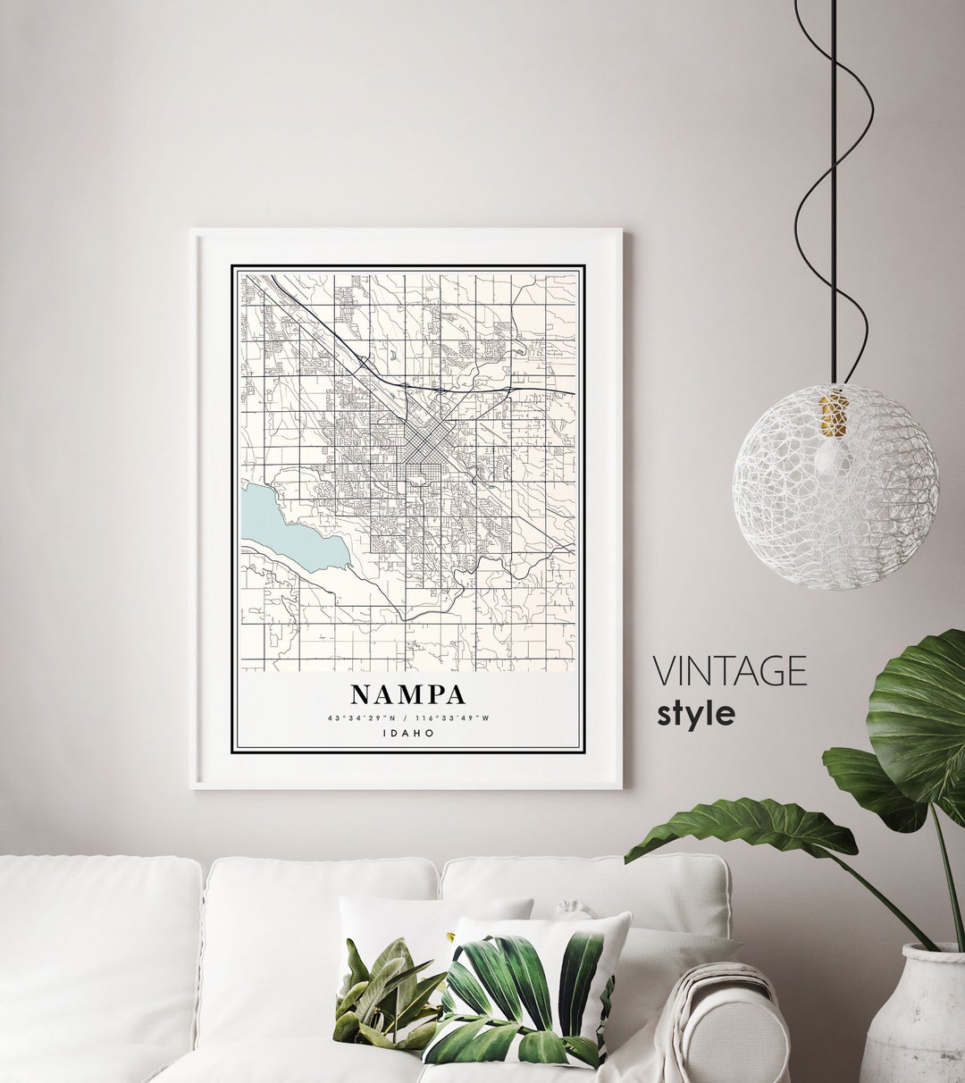 NAMPA Map Nampa Idaho City Map Nampa ID Print Nampa Poster Etsy