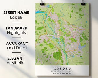Oxford City Map Print – Detailed Street Map Art (Digital Download)