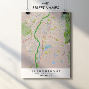 Albuquerque NM City Map Print Poster with Street Names (Digital Download)