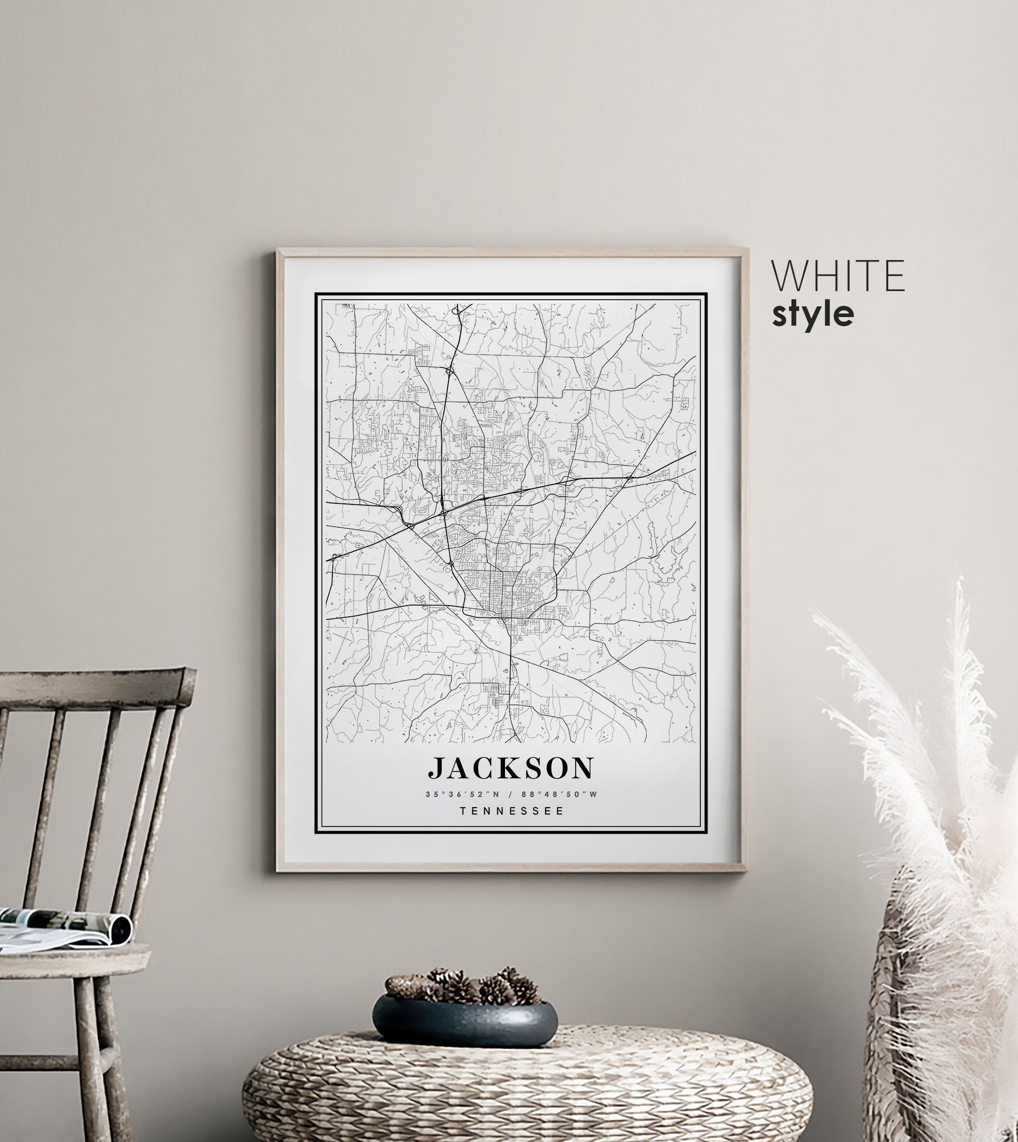 JACKSON Map Jackson Tennessee City Map Jackson TN Print Etsy
