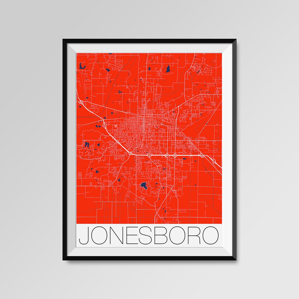 JONESBORO Arkansas Map Jonesboro City Map Print Jonesboro Etsy