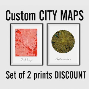 City maps, custom city maps, set of 2 City Maps - Multiprint Discount