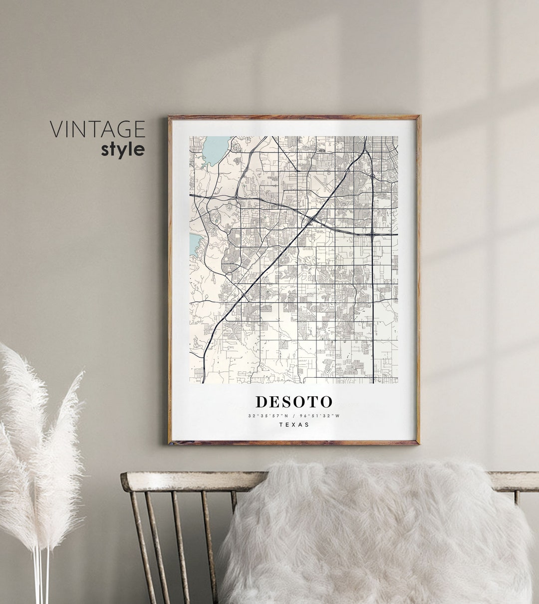 Desoto Texas TX Map Desoto City Map Desoto Print Desoto Etsy