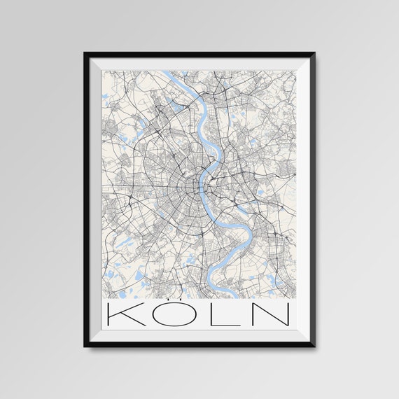 Cologne City Maps Print Koln City Poster Minimalist Street Etsy