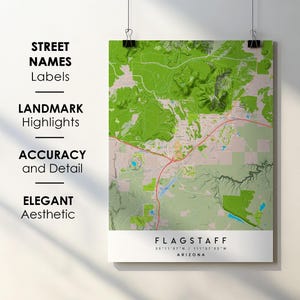 Flagstaff AZ City Map Art Print: Detailed Street Names (Digital Download)