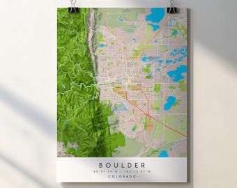 Boulder Colorado Map Print: Detailed City Streets (Digital Download)