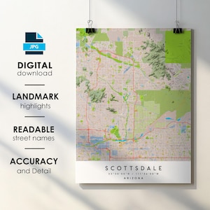 Scottsdale AZ City Map Print: Detailed Street Names (Digital Download)