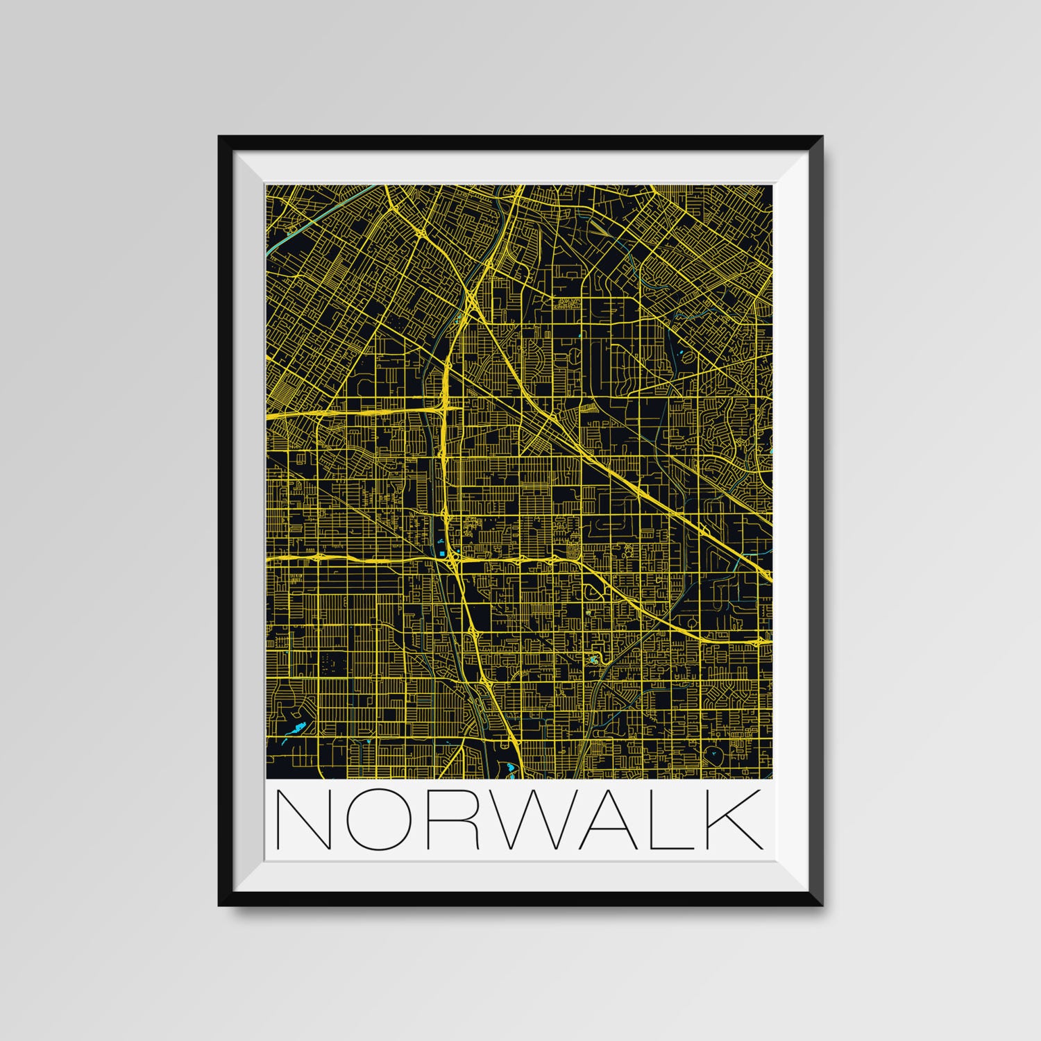 Norwalk City Map Print