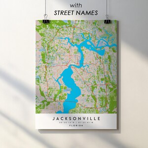 Jacksonville Florida City Map Print Poster (Digital Download)